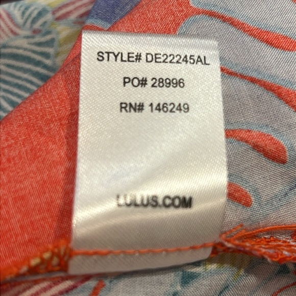 NWT Lulus Patsy Coral Red Floral Print Off-the-Shoulder Dress Size XS Coastal - Picture 14 of 16